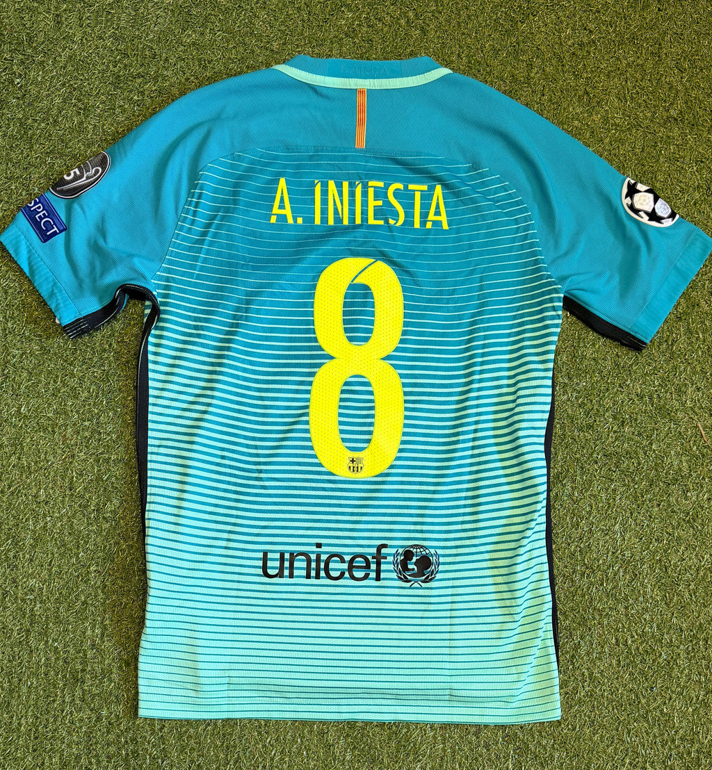 FC Barcelona 2016-17 Andrés Iniesta #8 Authentic 3rd Trikot (Größe M)