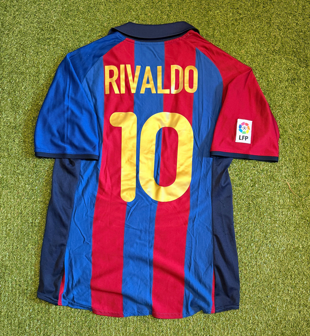 FC Barcelona 2001-02 Rivaldo #10 Heim Trikot (Größe L)