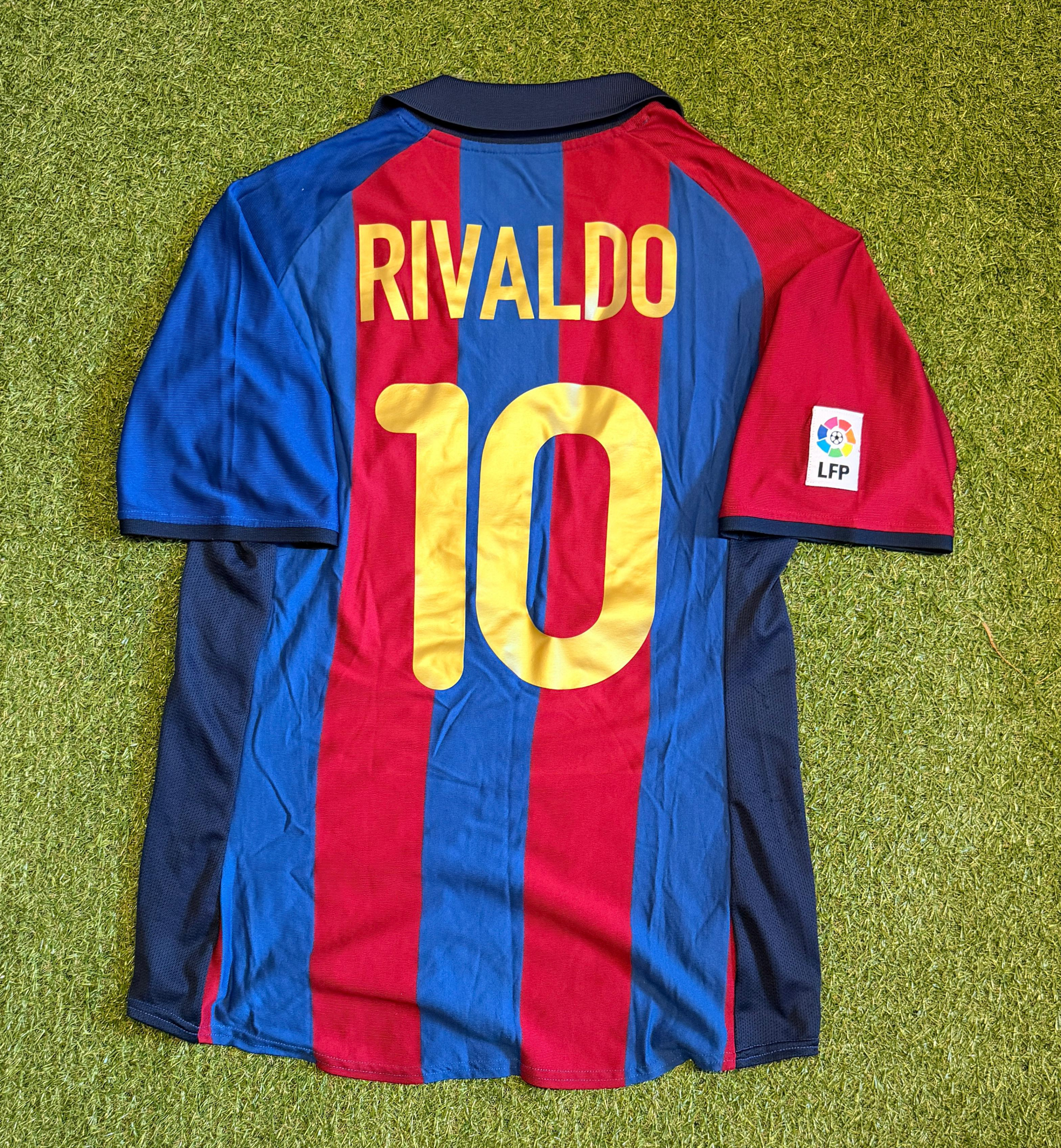 FC Barcelona 2001-02 Rivaldo #10 Heim Trikot (Größe L)